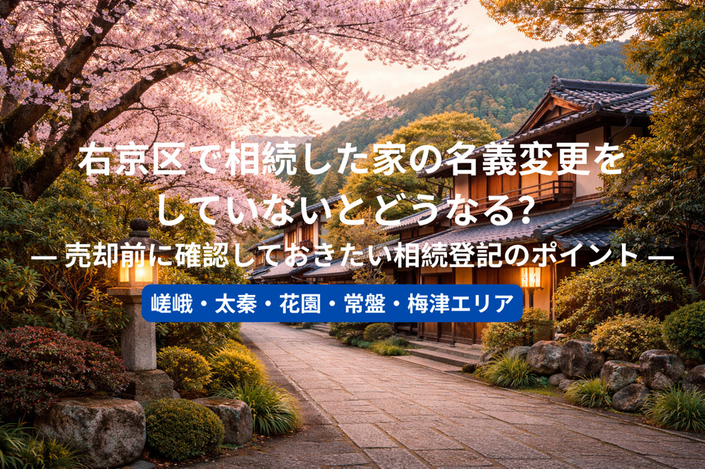 右京区で相続した家の名義変更をしていないとどうなる？  ― 売却前に確認しておきたい相続登記のポイント ―の画像