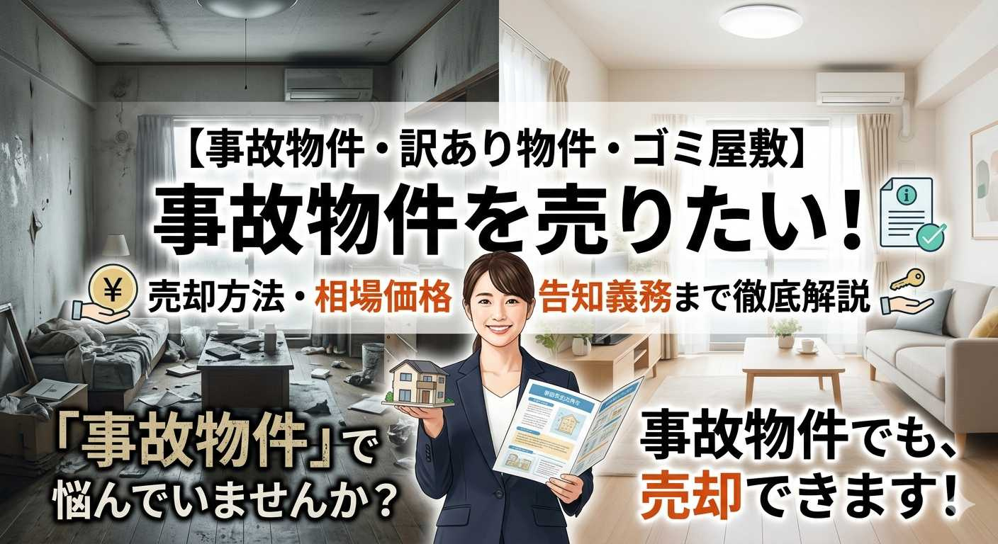 【事故物件・訳あり物件・ゴミ屋敷】事故物件を売りたい！売却方法・相場価格・告知義務まで徹底解説の画像