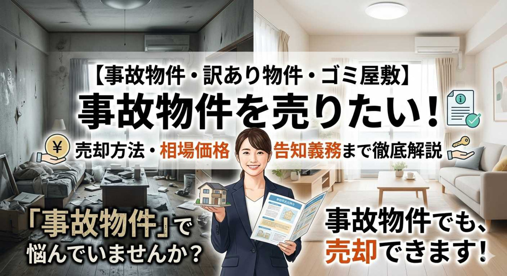 【事故物件・訳あり物件・ゴミ屋敷】事故物件を売りたい！売却方法・相場価格・告知義務まで徹底解説の画像