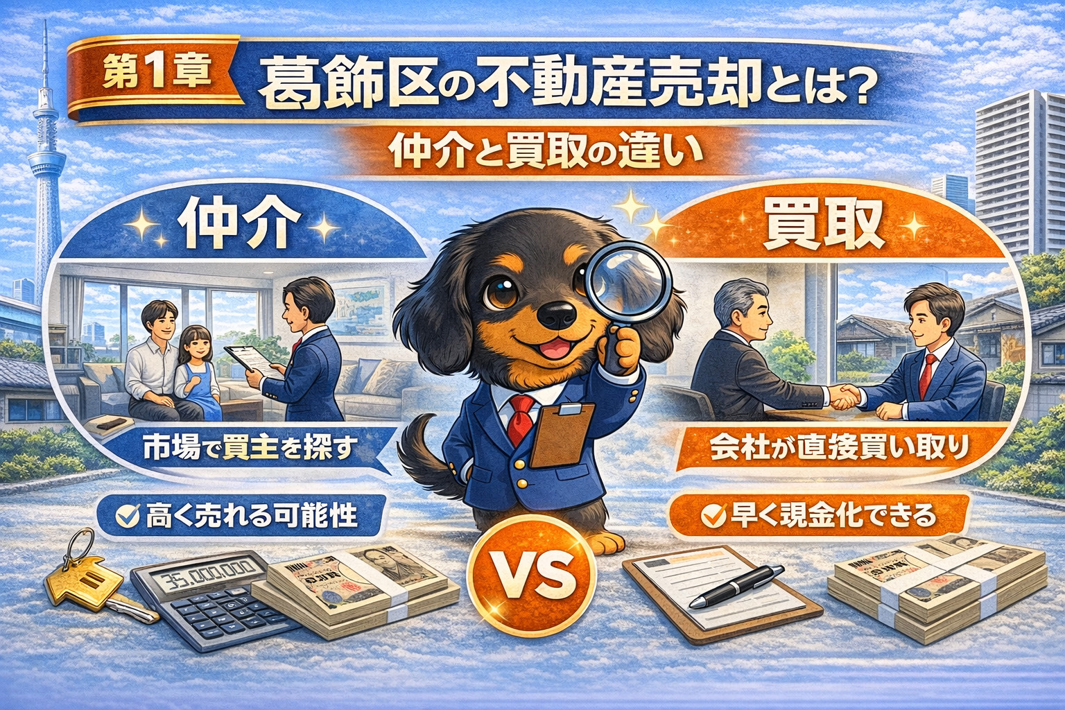葛飾区 不動産売却 仲介と買取の違い
