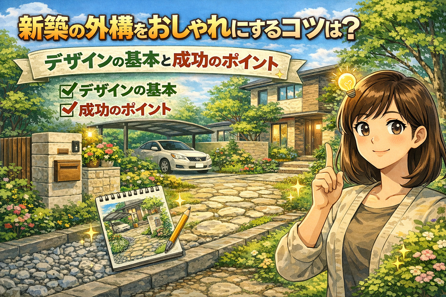 新築の外構をおしゃれにするコツは？デザインの基本と成功のポイントの画像