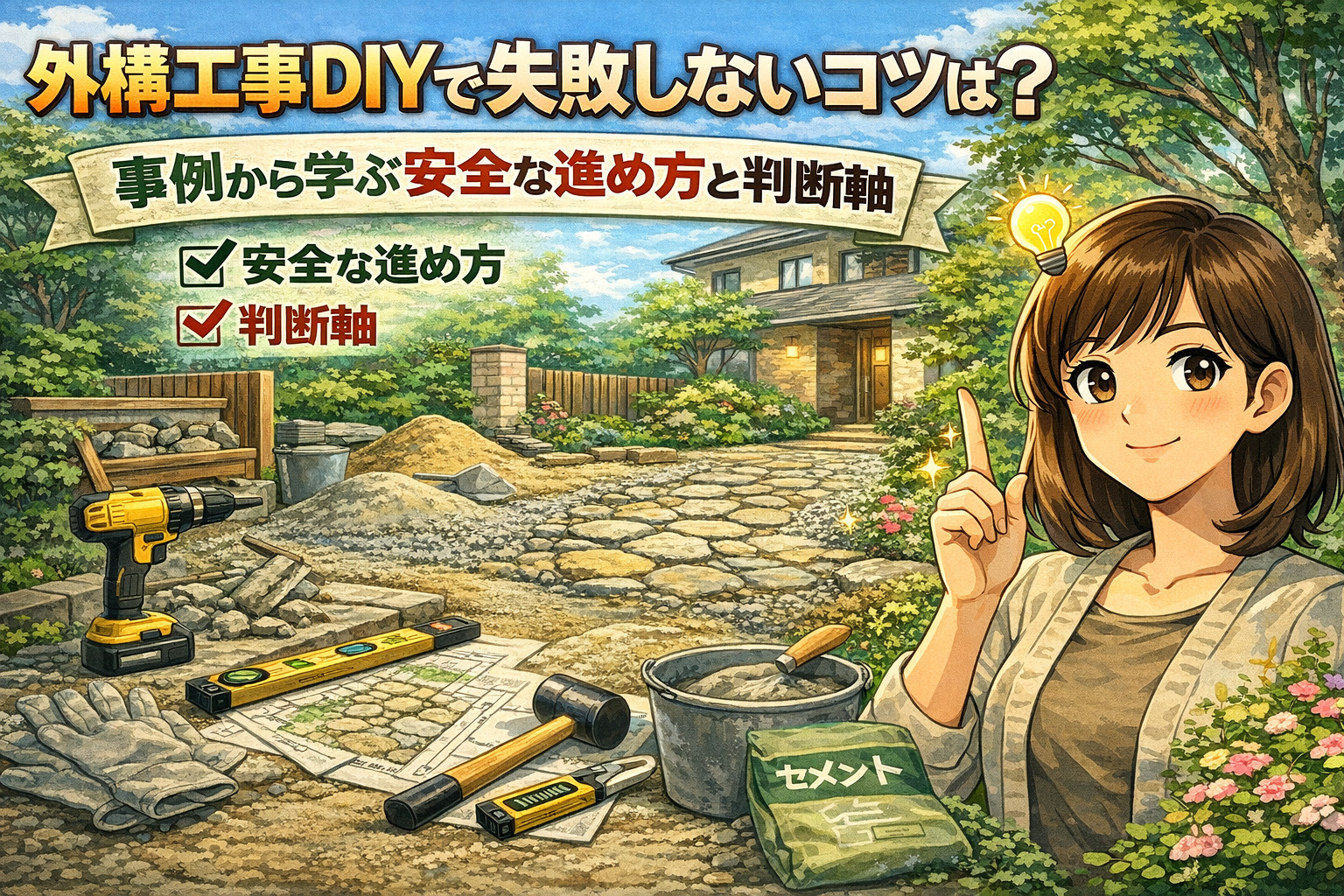 外構工事DIYで失敗しないコツは？  事例から学ぶ安全な進め方と判断軸の画像