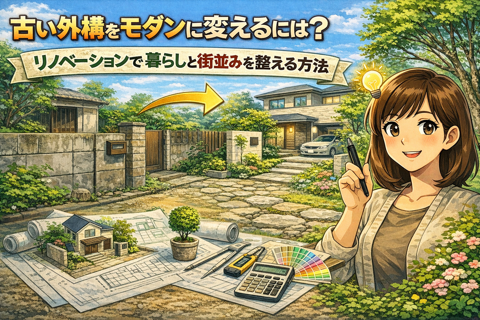 古い外構をモダンに変えるには?リノベーションで暮らしと街並みを整える方法の画像