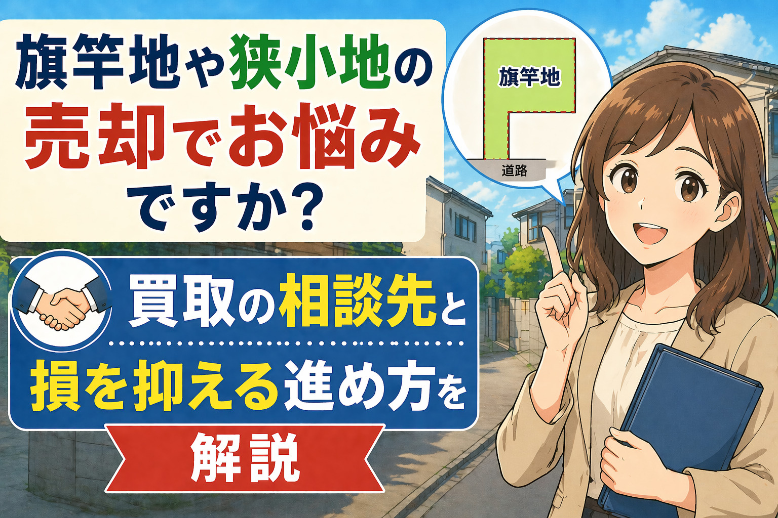 旗竿地や狭小地の売却でお悩みですか？買取の相談先と損を抑える進め方を解説の画像