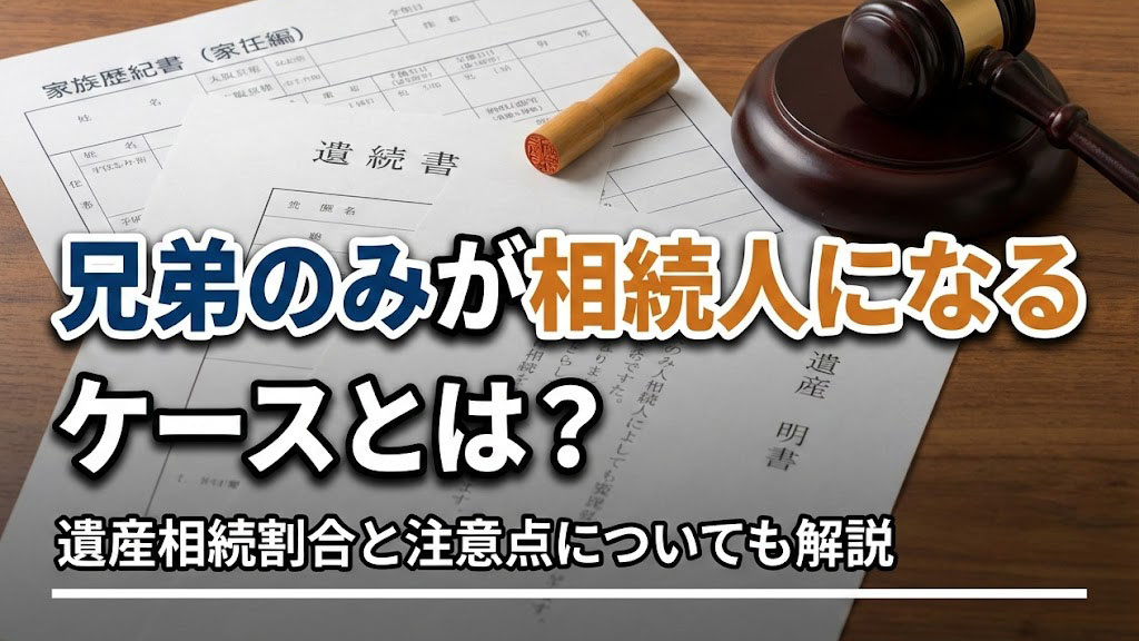 兄弟のみが相続人になるケースとは？遺産相続割合と注意点についても解説の画像