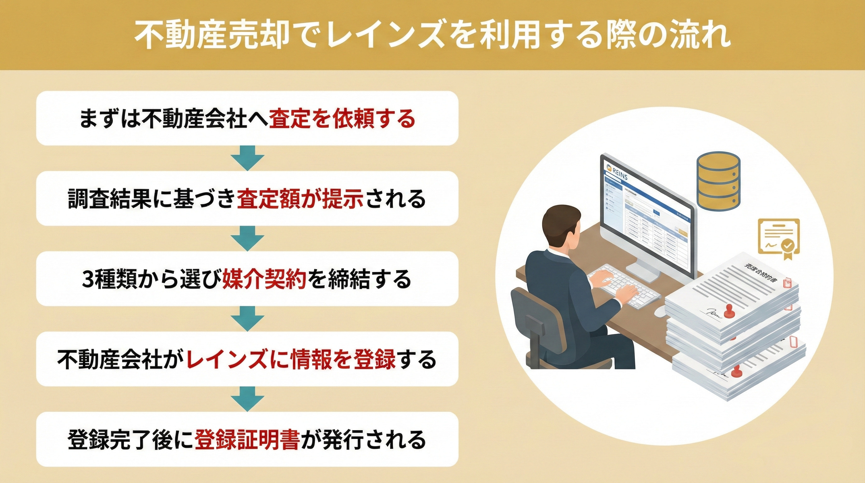 不動産売却でレインズを利用する際の流れ