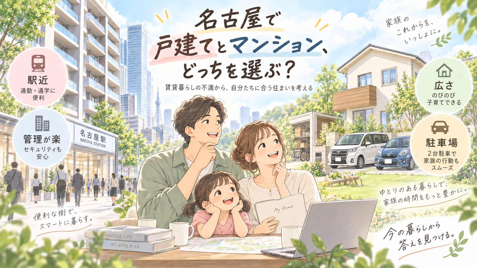 名古屋で戸建てとマンションどっちを買う？賃貸の不満から考える住まい選びの画像