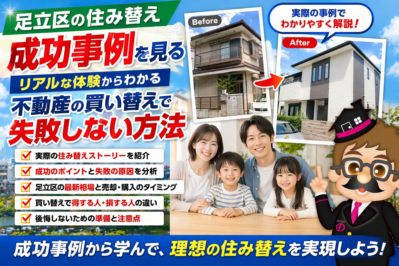 1-2足立区の住み替え成功事例を見る｜リアルな体験からわかる不動産の買い替えで失敗しない方法の画像