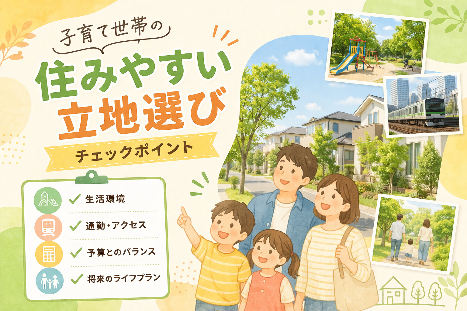 子育て世帯が住みやすい立地とは？  マイホーム購入前に立地の選び方を知るの画像