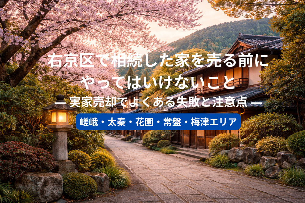 右京区で相続した家を売る前にやってはいけないこと  ― 実家売却でよくある失敗と注意点 ―の画像