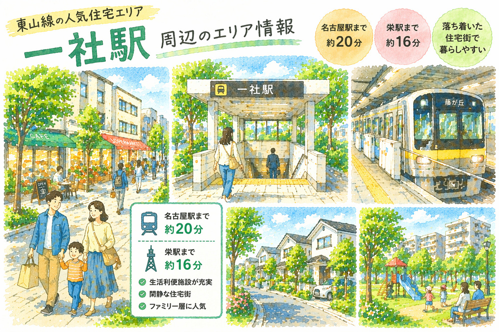 地下鉄東山線「一社」駅周辺のエリア情報の画像