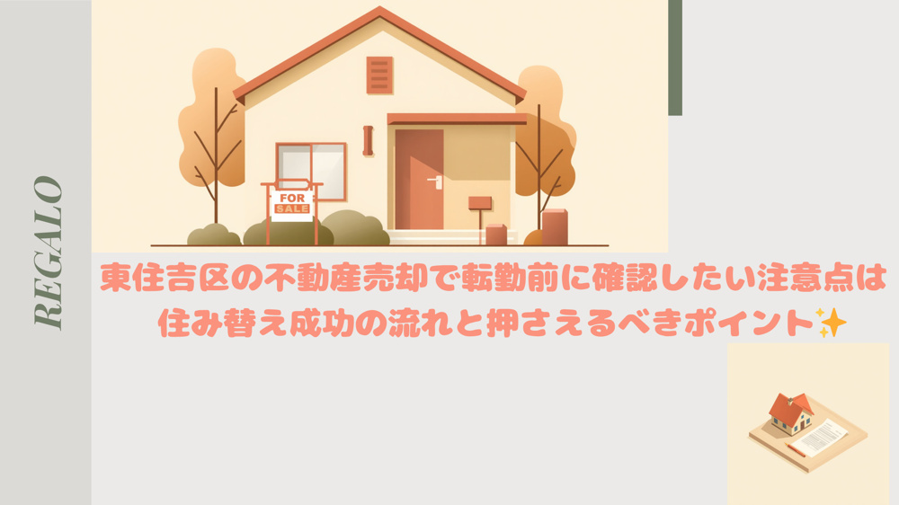 東住吉区の不動産売却で転勤前に確認したい注意点は  住み替え成功の流れと押さえるべきポイントの画像