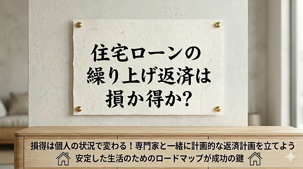 住宅ローンの繰り上げ返済は損か得か？  家計に合う見直しで損か得かを判断しようの画像