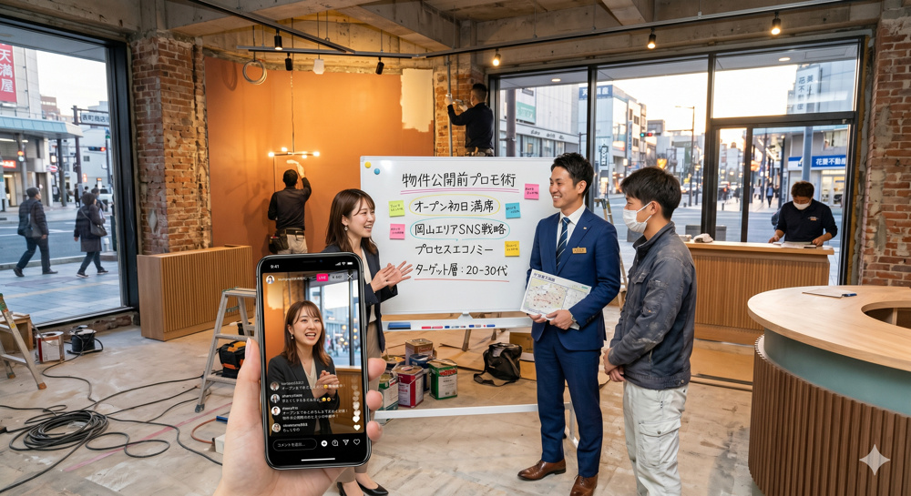 岡山市で店舗経営｜オープン初日に満席を作るための物件公開前プロモ術の画像
