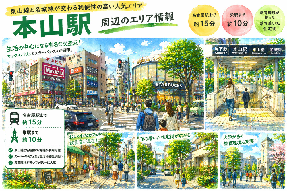 地下鉄東山線「本山」駅周辺のエリア情報の画像