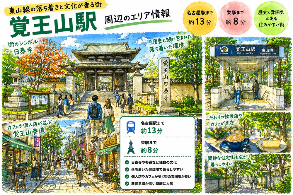 地下鉄東山線「覚王山」駅周辺のエリア情報の画像