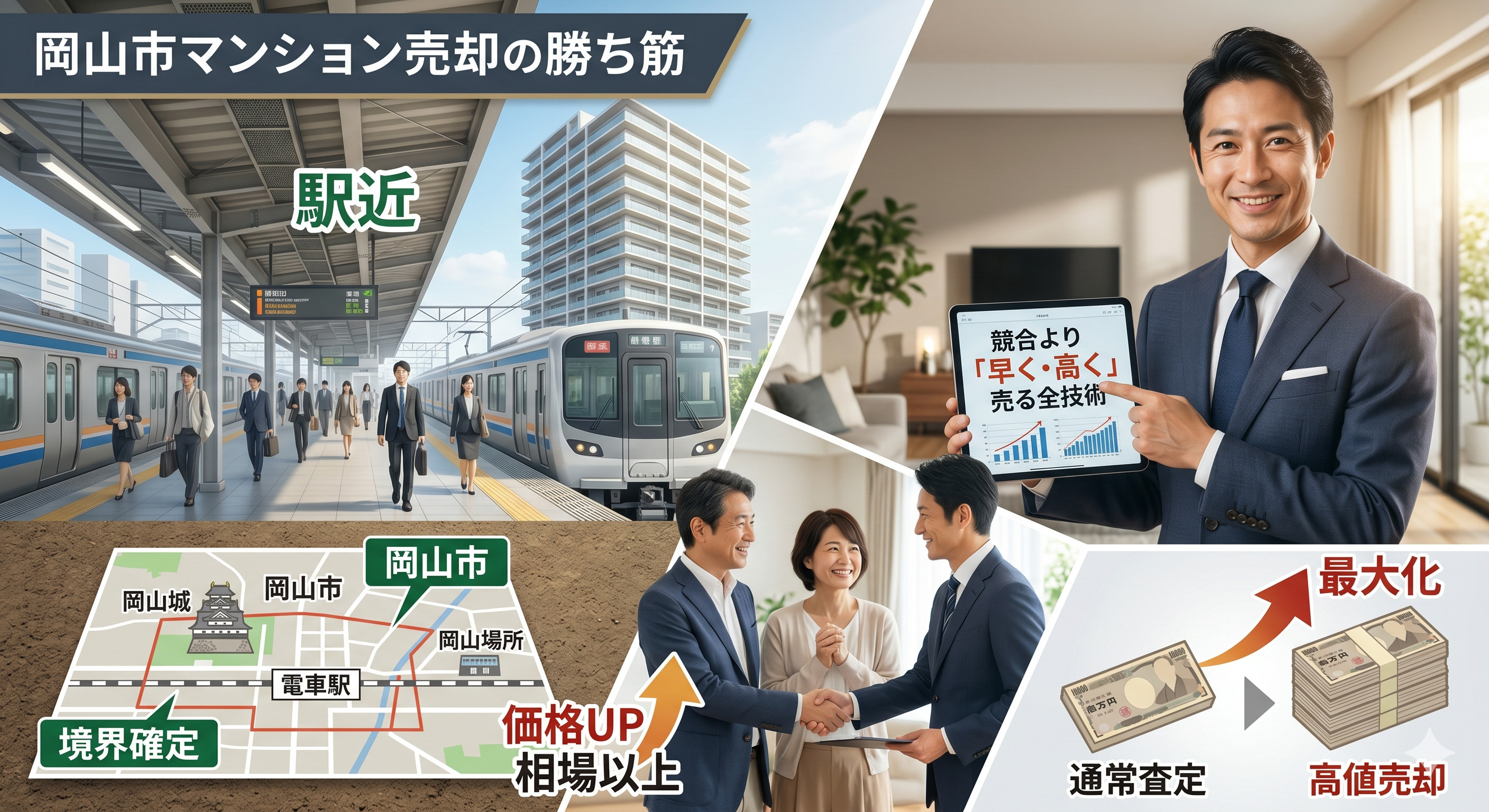岡山市マンション売却の勝ち筋 駅近物件を競合より「早く・高く」売る全技術の画像