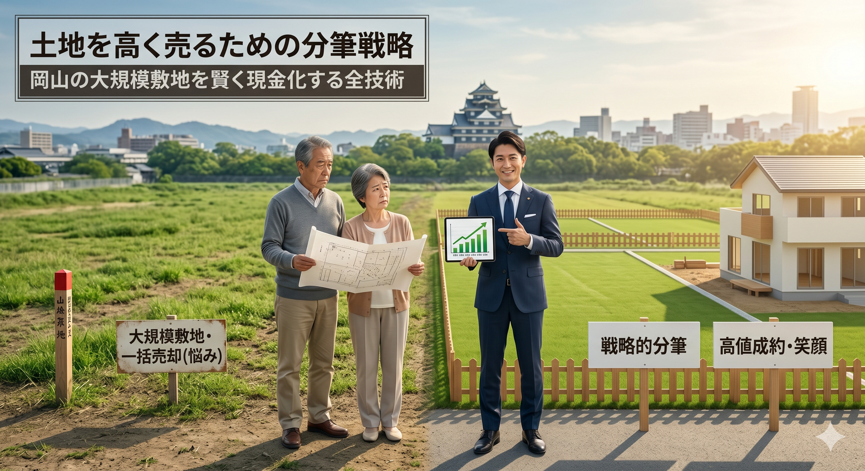 土地を高く売るための分筆戦略 岡山の大規模敷地を賢く現金化する全技術の画像