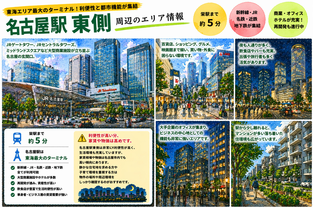 地下鉄東山線「名古屋」駅のエリア情報の画像