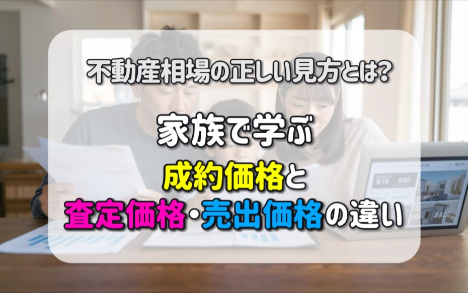 不動産相場の正しい見方とは？成約価格と査定価格売出価格の違いを家族で学ぶの画像