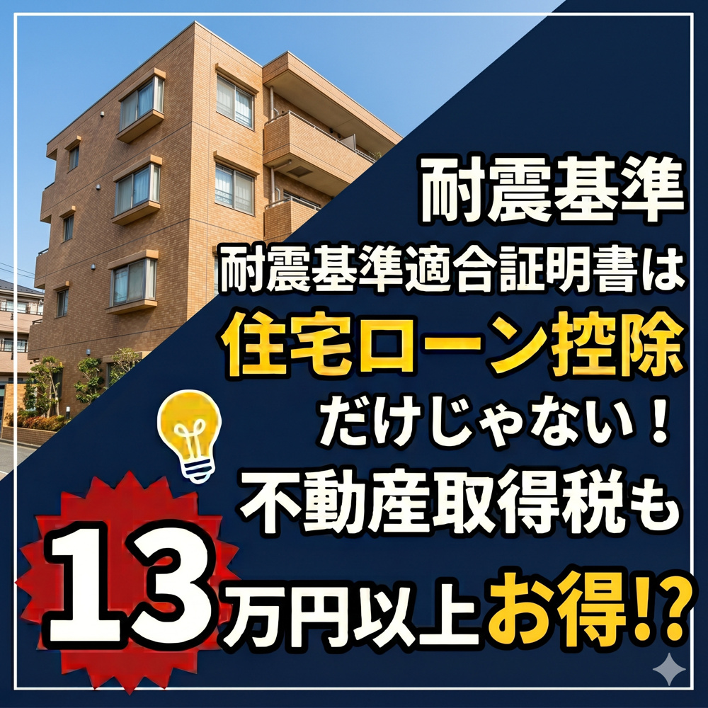 耐震基準適合証明書は住宅ローン控除だけじゃない！不動産取得税も13万円以上お得になった話の画像