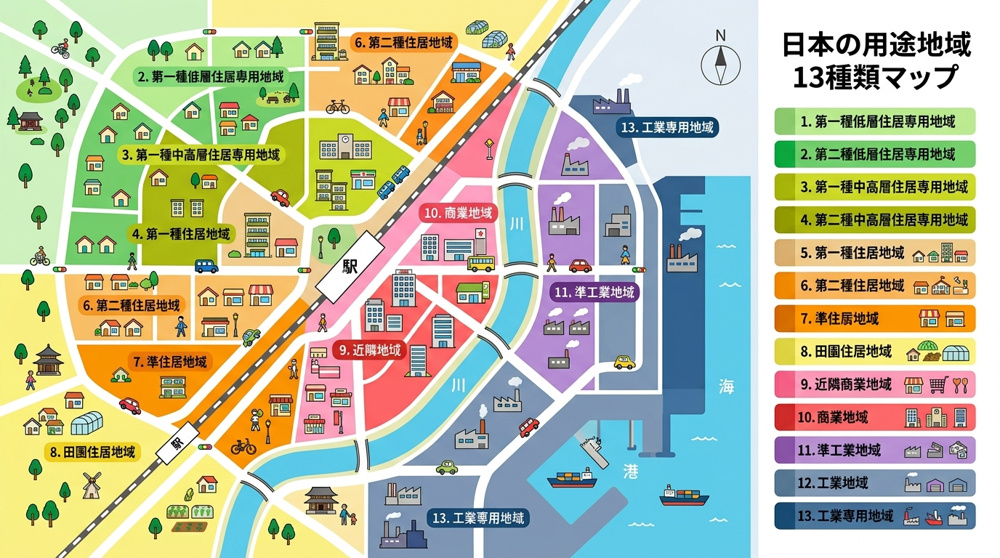 土地を買う前に知っておきたい「用途地域」とは？13種類をわかりやすく解説の画像