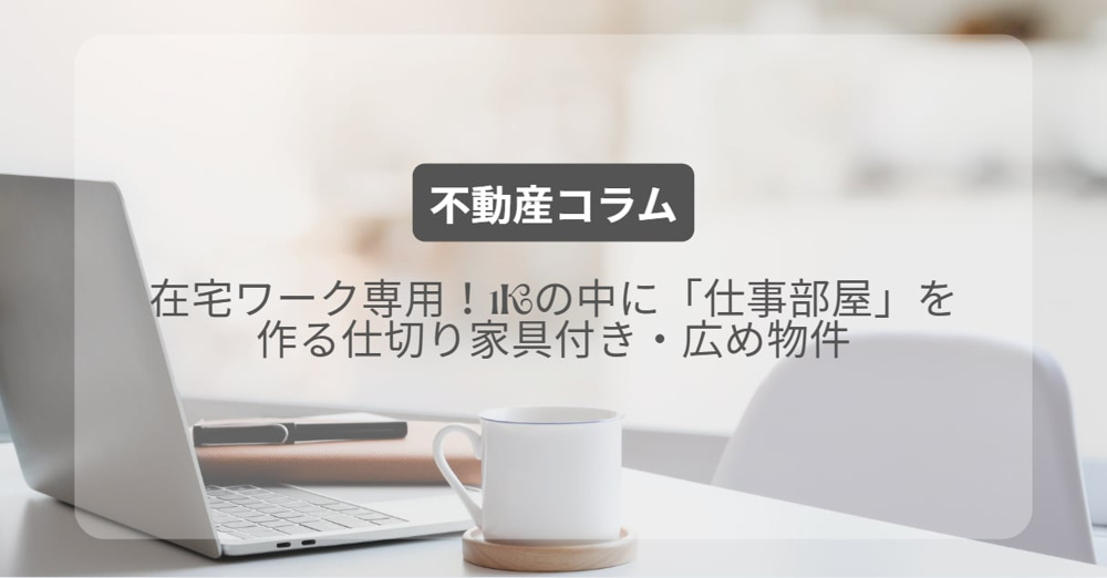 在宅ワーク専用！1Kの中に「仕事部屋」を作る仕切り家具付き・広め物件の画像
