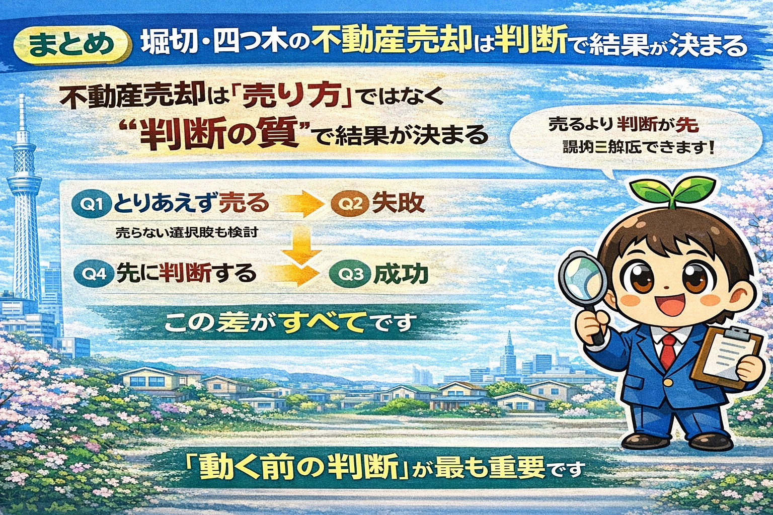 堀切・四つ木の不動産売却は判断で決まるまとめ
