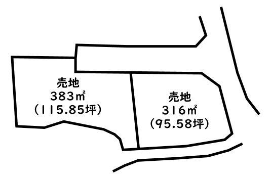 山梨県韮崎市旭町上條中割　2区画　売土地の画像