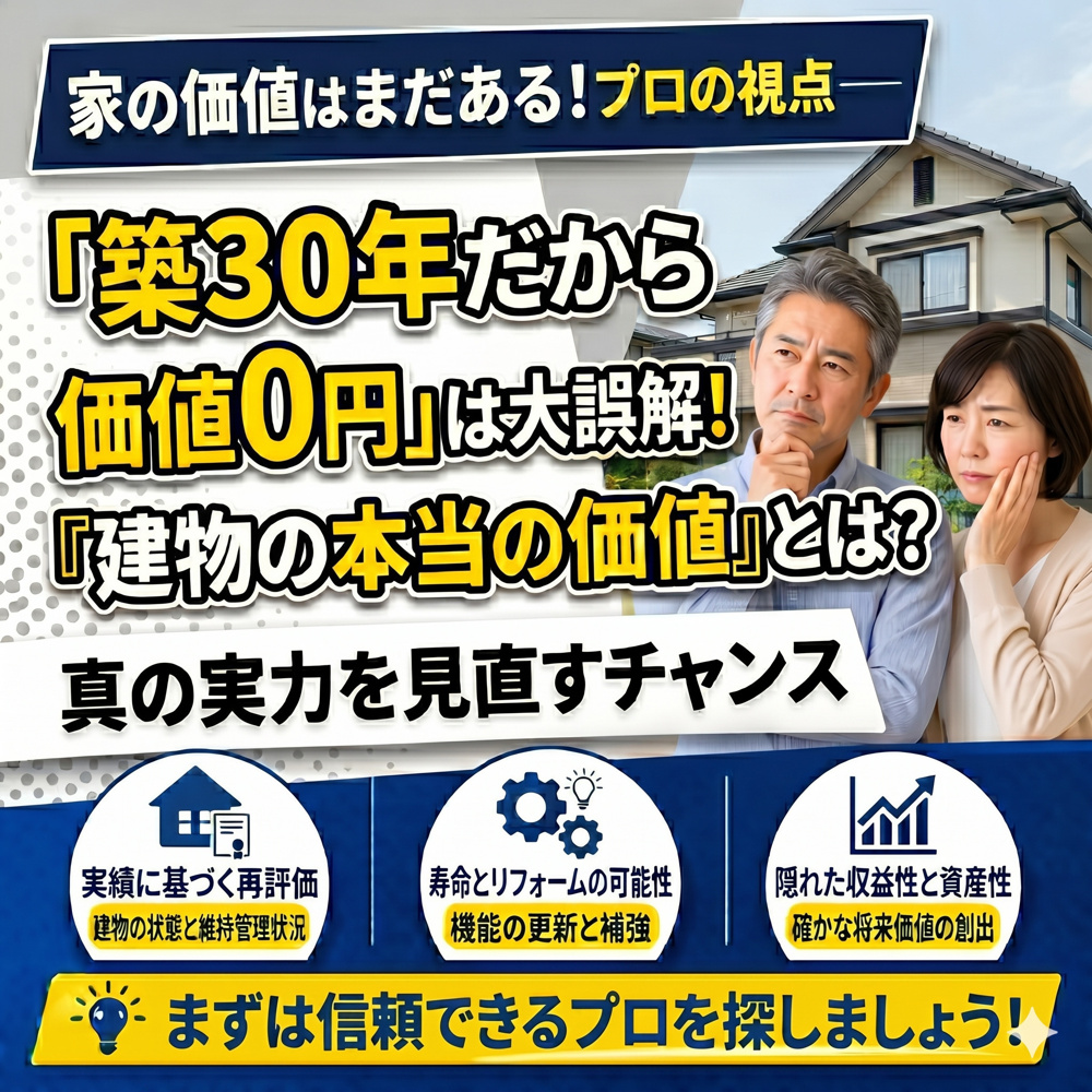 「築30年だから価値0円」は大きな誤解！プロが見る『建物の本当の価値』とは？の画像