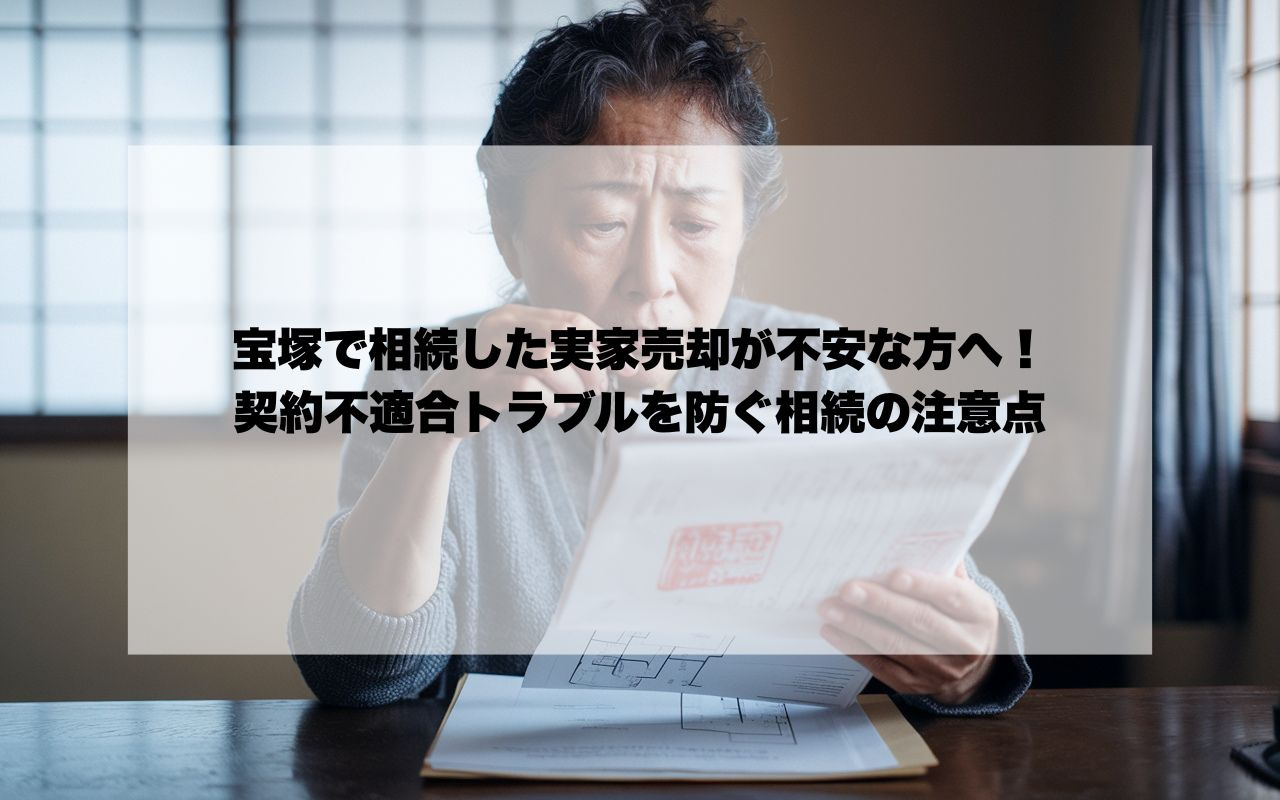 宝塚で相続した実家売却が不安な方へ!契約不適合トラブルを防ぐ相続の注意点の画像