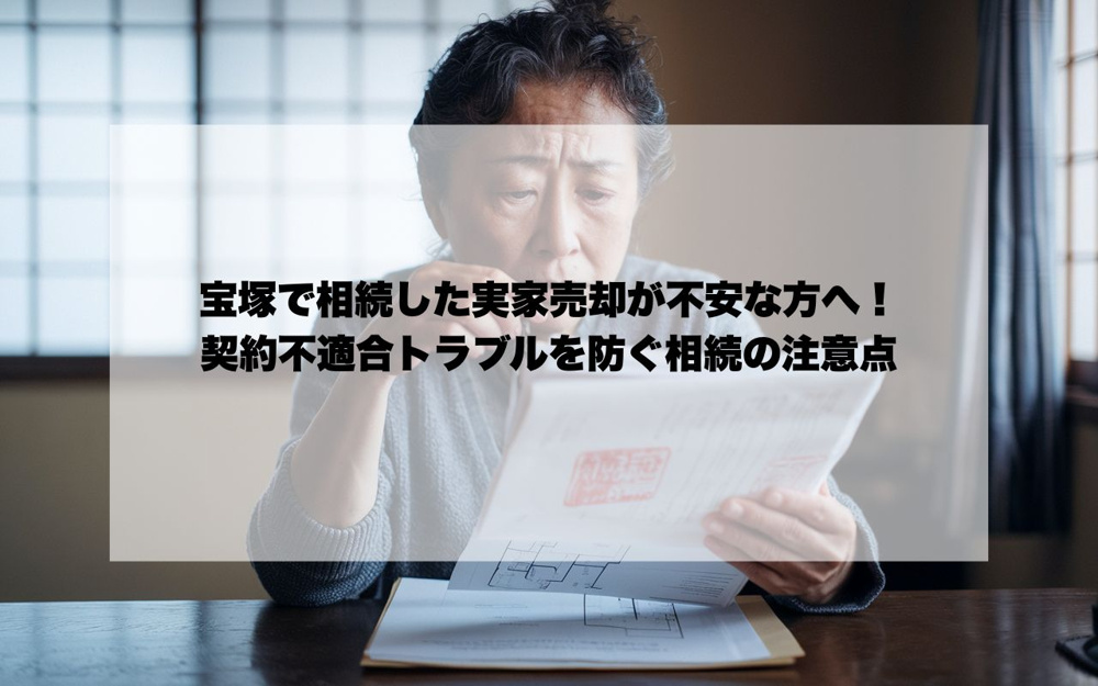 宝塚で相続した実家売却が不安な方へ！契約不適合トラブルを防ぐ相続の注意点の画像