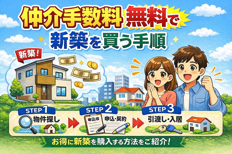 仲介手数料無料で新築を買う手順の画像