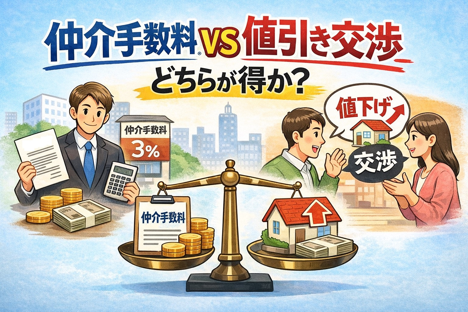 仲介手数料 vs 値引き交渉、どちらが得かの画像