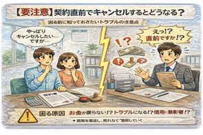【要注意】契約直前でキャンセルするとどうなる？の画像