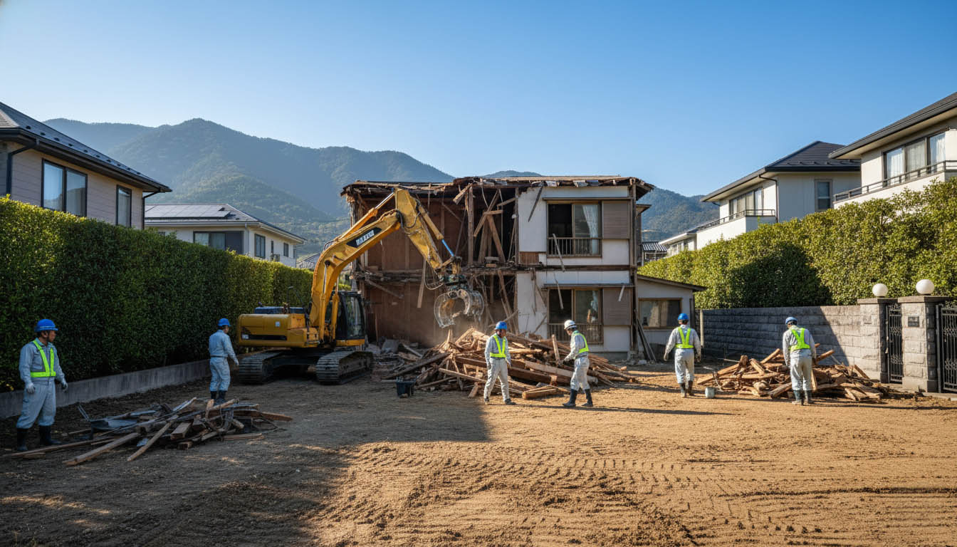株式会社高翔の技術で築古アパートが解体され、マイホーム用の綺麗な更地として売却準備が整った風景