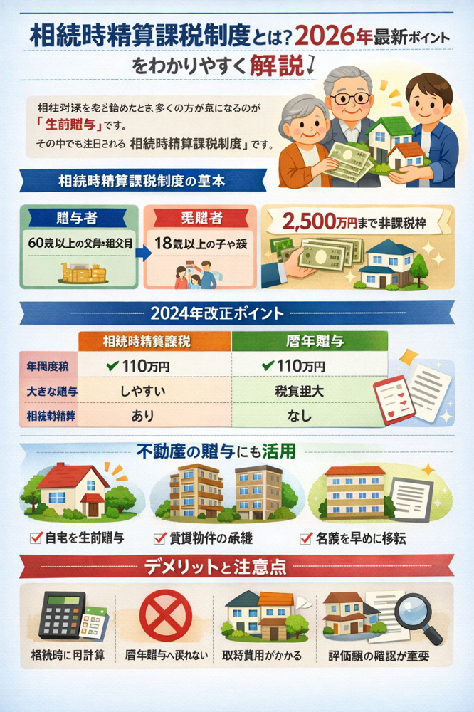 相続時精算課税制度とは？2026年最新ポイントをわかりやすく解説｜贈与税・相続税対策の基本の画像