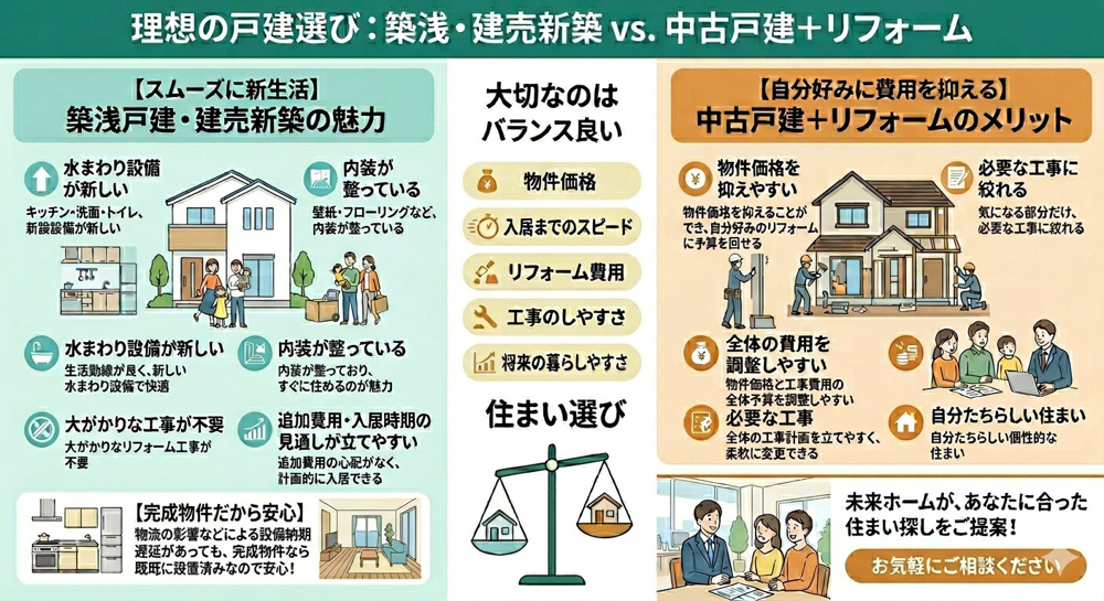 築浅戸建・建売新築・中古戸建リフォーム、それぞれの魅力とはの画像