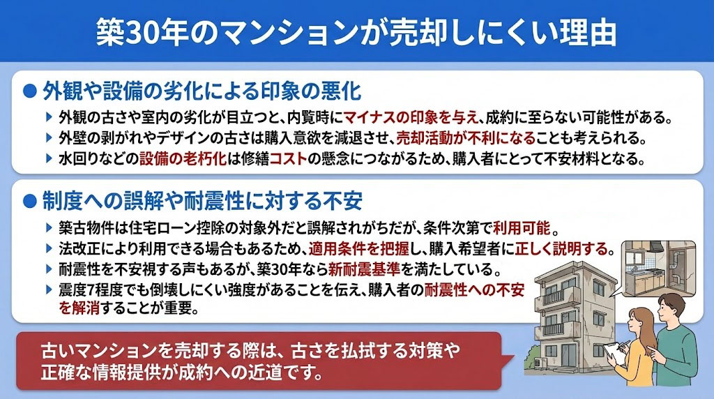 築30年のマンションが売却しにくい理由