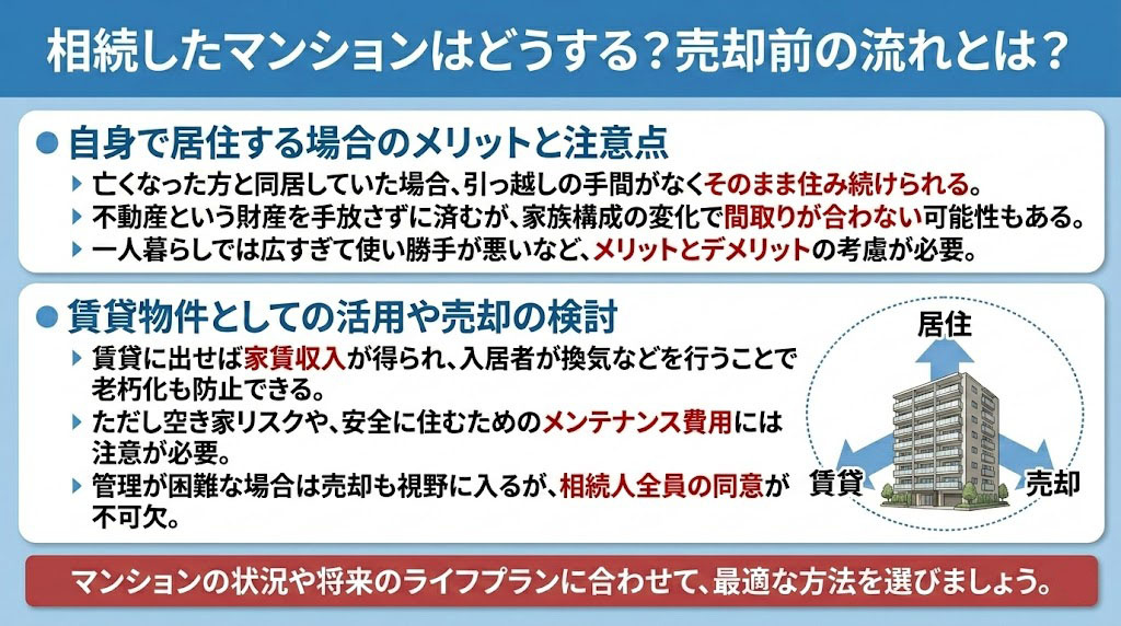 相続したマンションはどうする？売却前の流れとは？