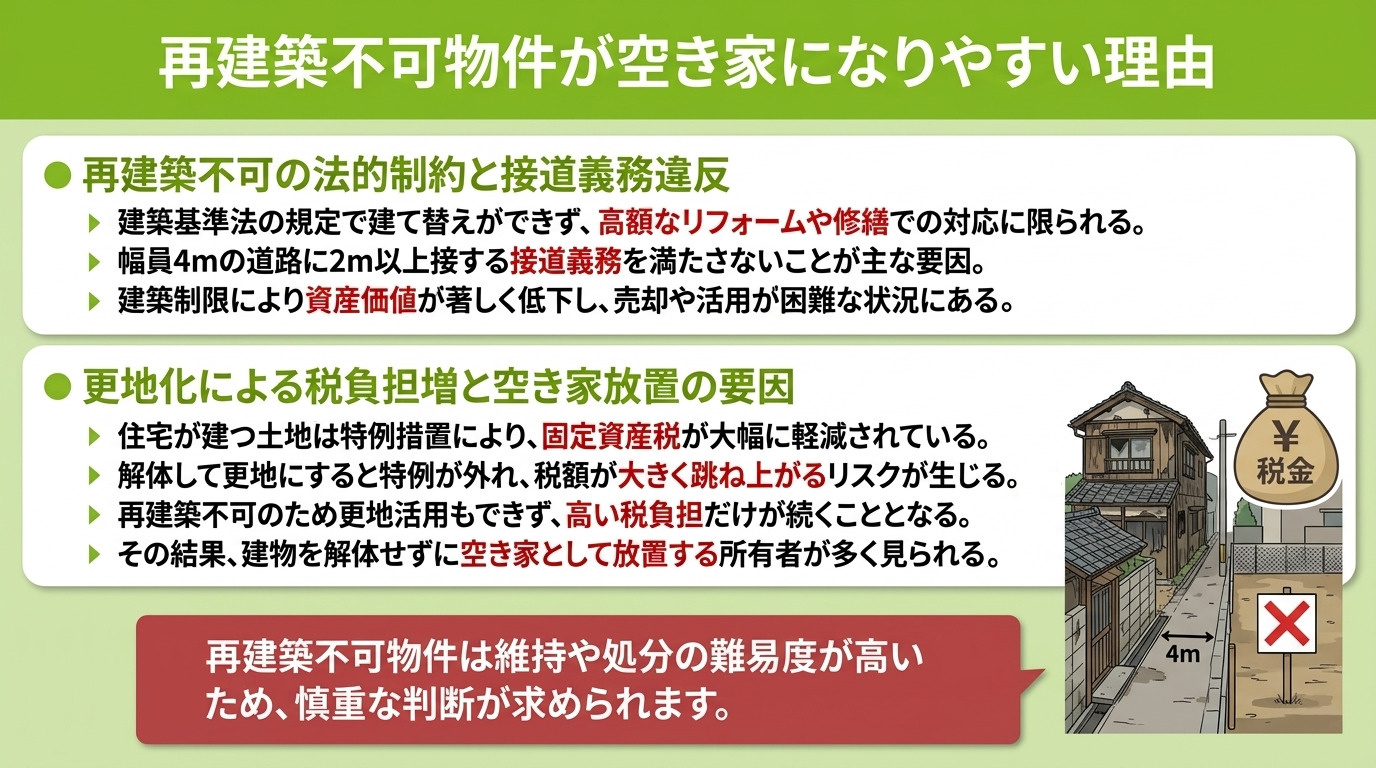 再建築不可物件が空き家になりやすい理由