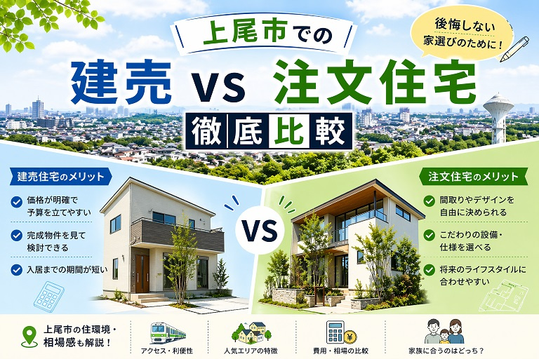 上尾市での建売 vs 注文住宅 徹底比較の画像