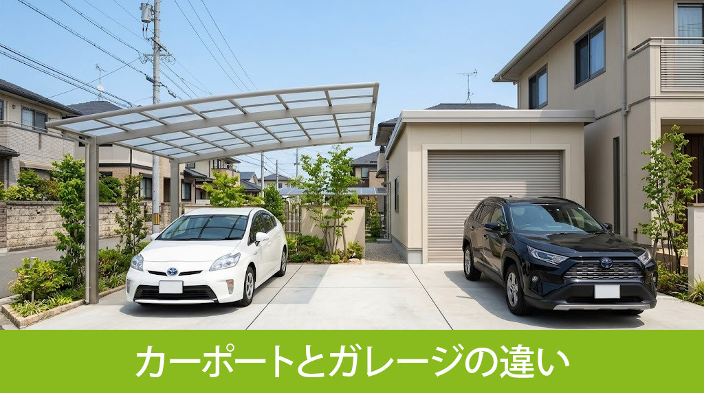 駐車場への屋根設置で検討するカーポートとガレージの違い