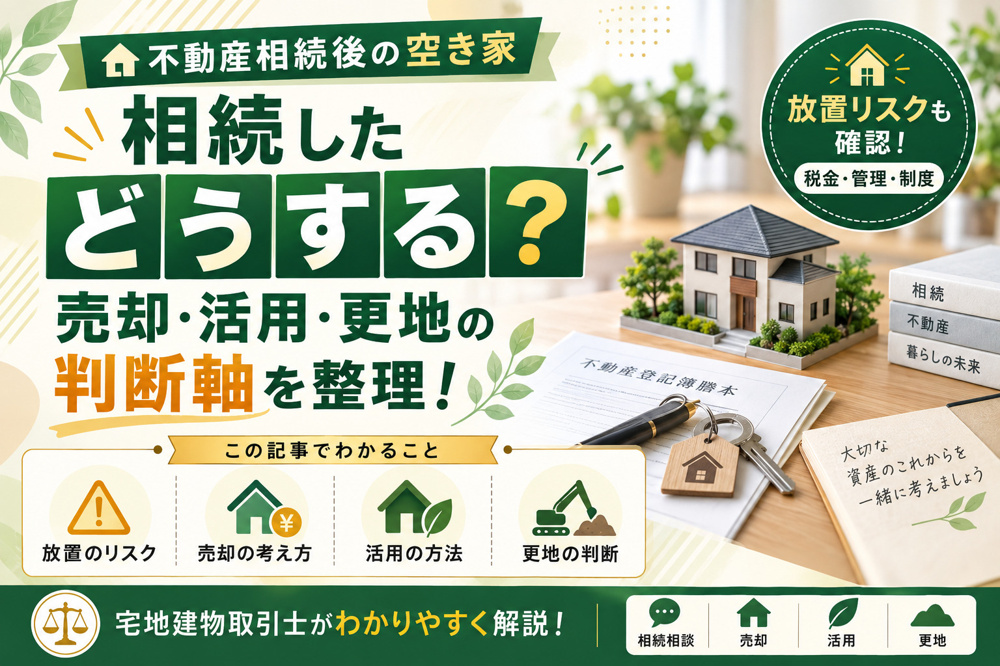 不動産相続後の空き家どうする？売却活用更地の判断軸を整理の画像