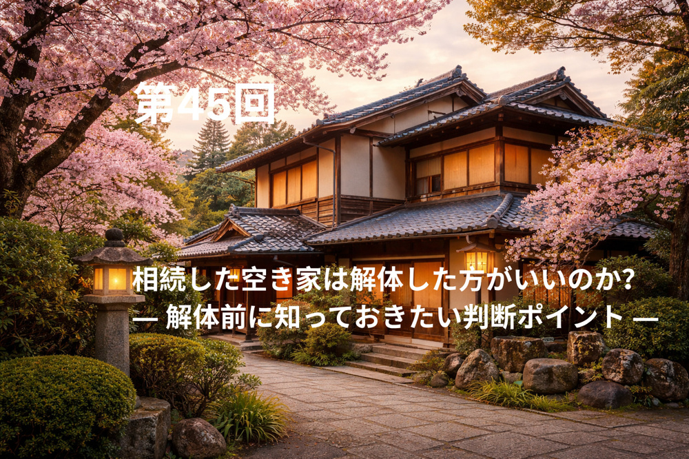 相続した空き家は解体した方がいいのか？  ― 解体前に知っておきたい判断ポイント ―の画像
