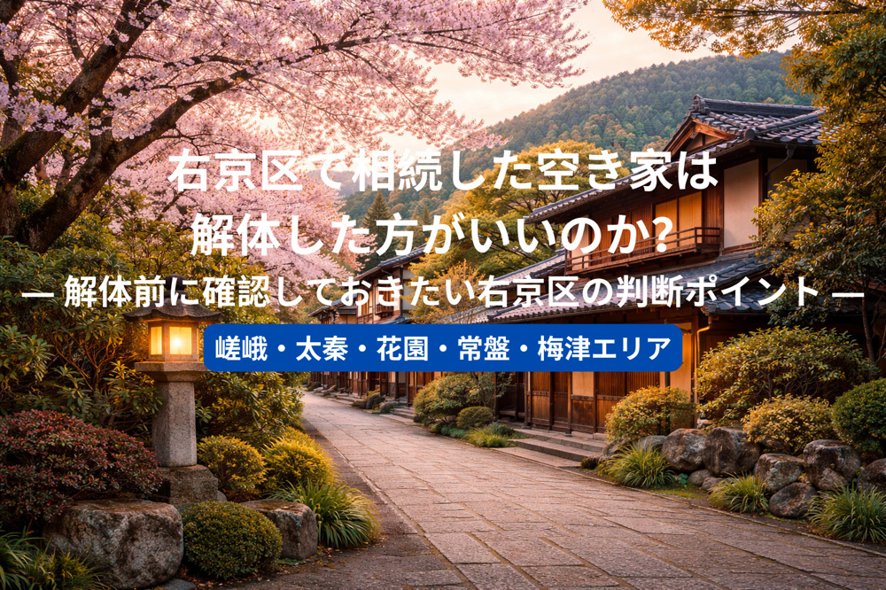 右京区で相続した空き家は解体した方がいいのか？  ― 解体前に確認しておきたい右京区の判断ポイント ―の画像