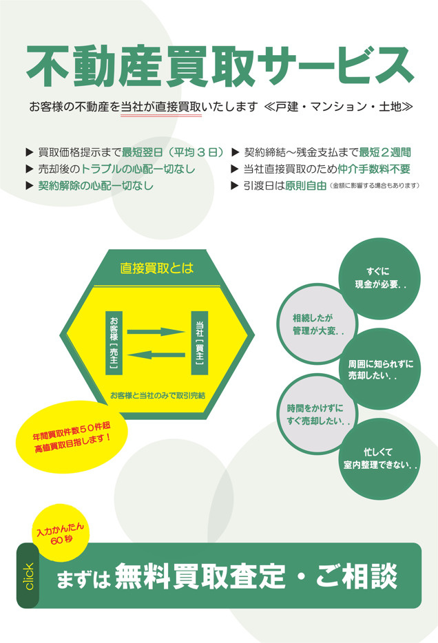 買取・売却物件大募集！！の画像