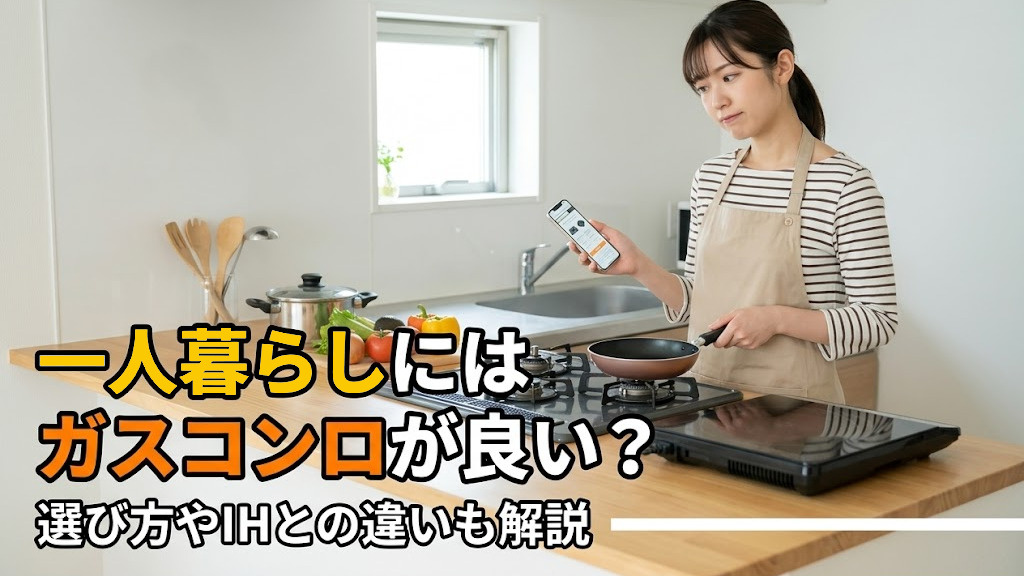 一人暮らしにはガスコンロが良い？選び方やIHとの違いも解説の画像