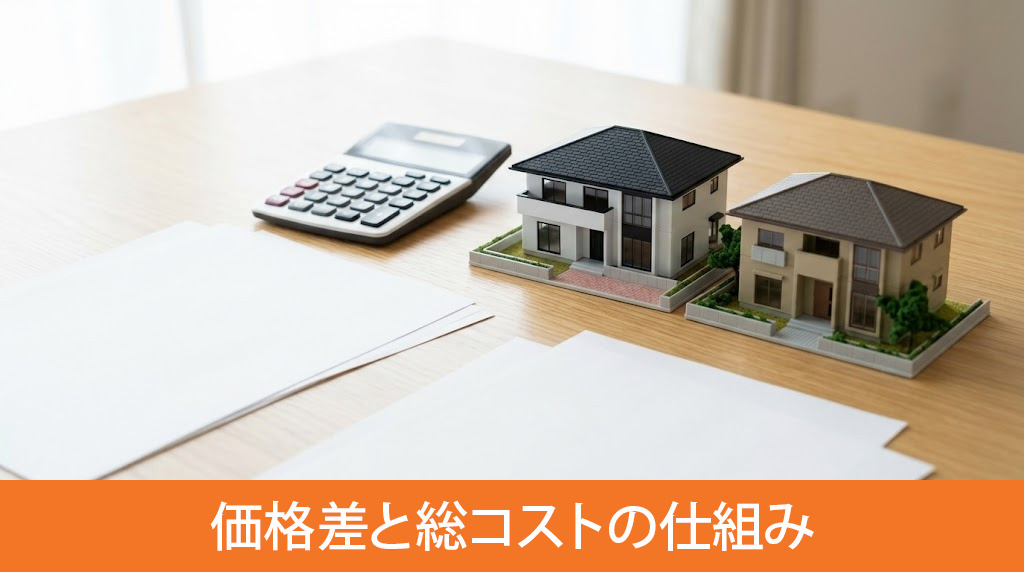 新築と中古マンションの価格差と総コストの仕組み