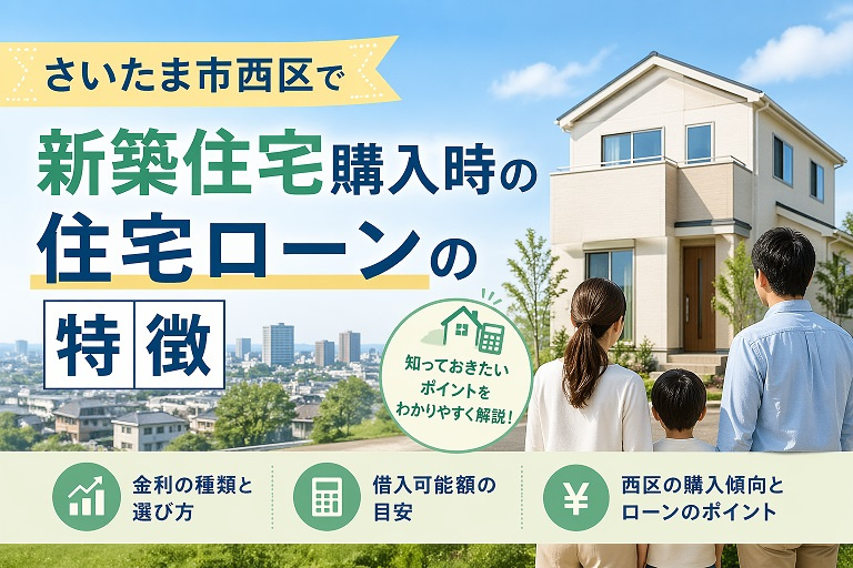 さいたま市西区で新築住宅購入時の住宅ローンの特徴の画像